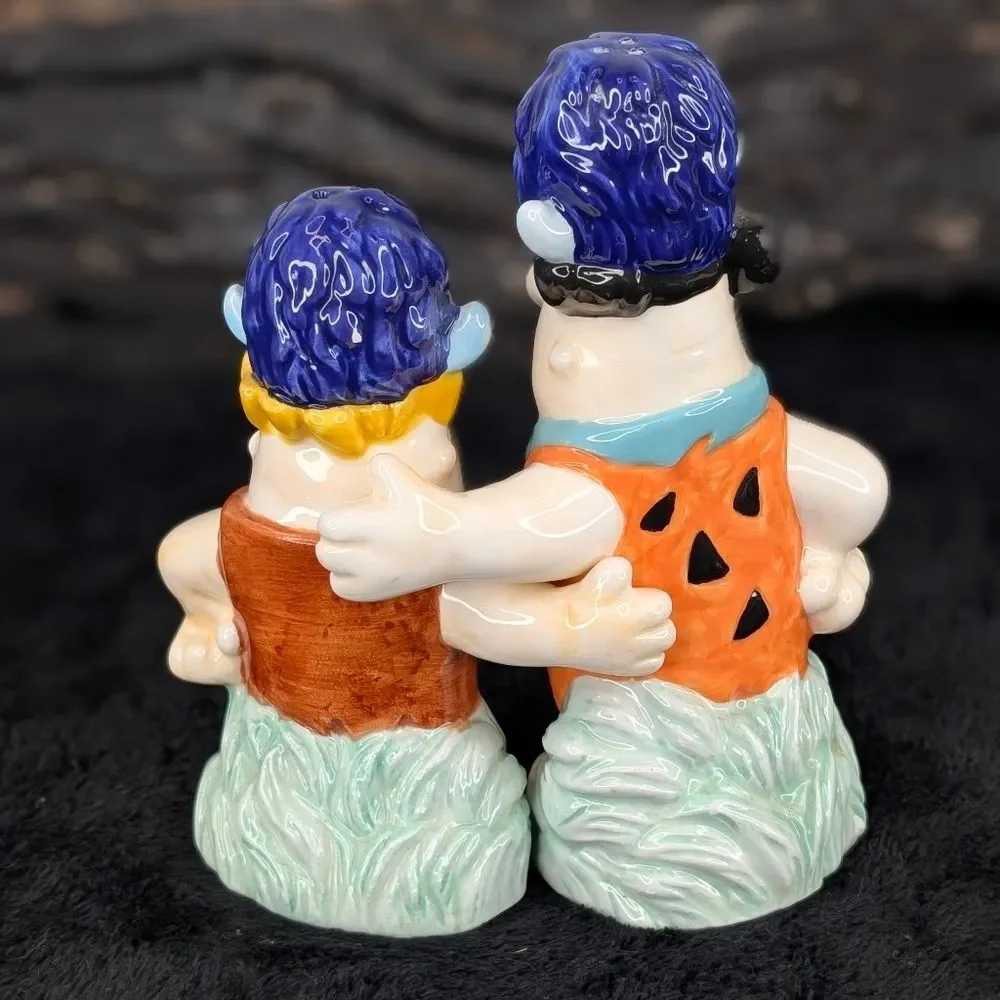 Vintage Fred Flintstone and Barney Rubble Salt & Pepper Shakers - Hanna Barbera